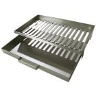 Buschbeck stainless steel fire-grate and ash pan.
